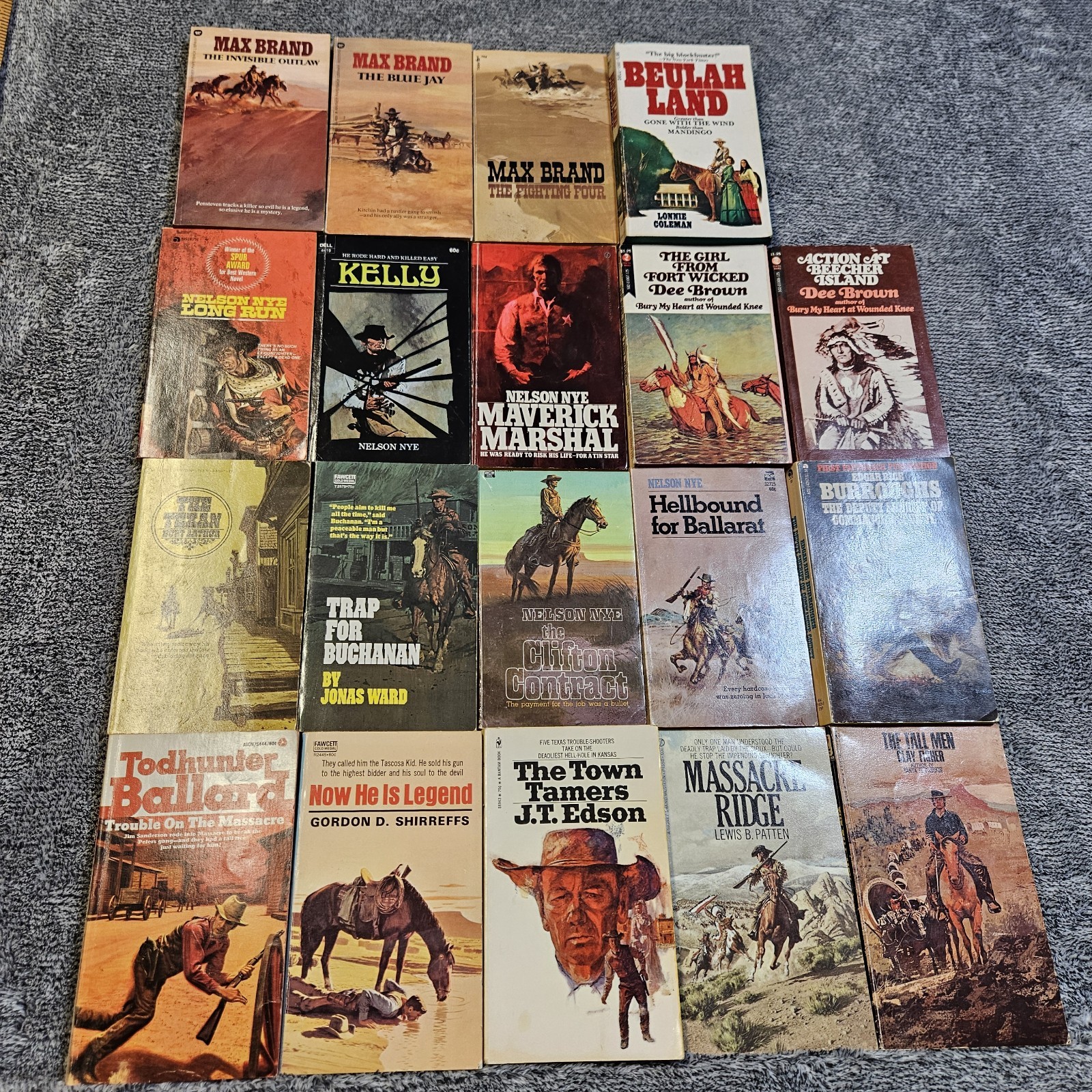 Lot of 19 Vintage Western Paperback Books by Various Authors Cowboys, Old West Lot of 19 Vintage Western Paperback Books by Various Authors Cowboys, Old West