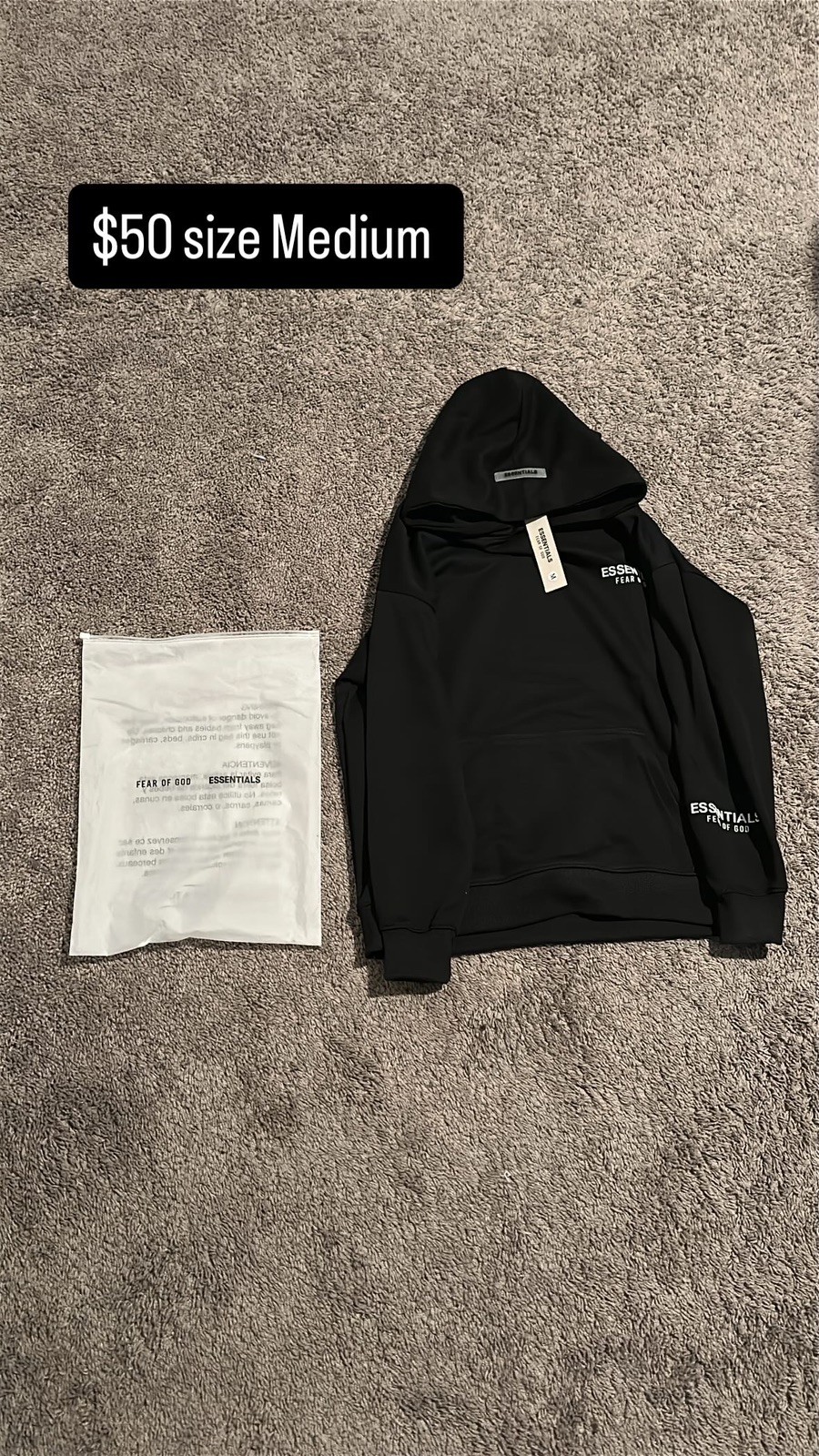 NEW MEDIUM ESSENTIALS FEAR OF GOD HOODIE NEW MEDIUM ESSENTIALS FEAR OF GOD HOODIE