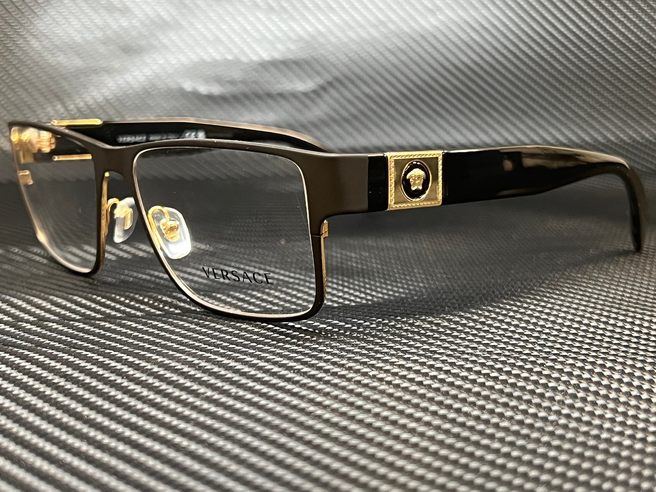 VERSACE VE1274 1436 Matte Black Rectangle Men\'s 57 mm Eyeglasses