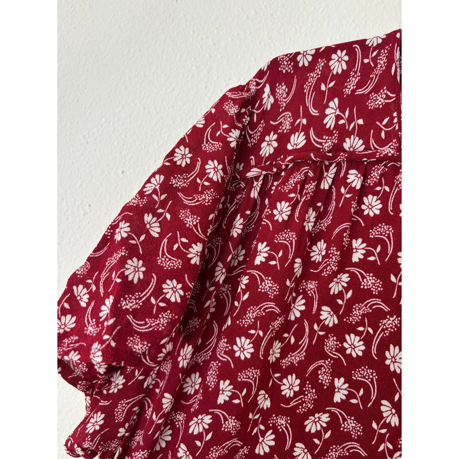 Christy Dawn The Dawn Dress Currant Floral Red Cotton Maxi Midi Dress