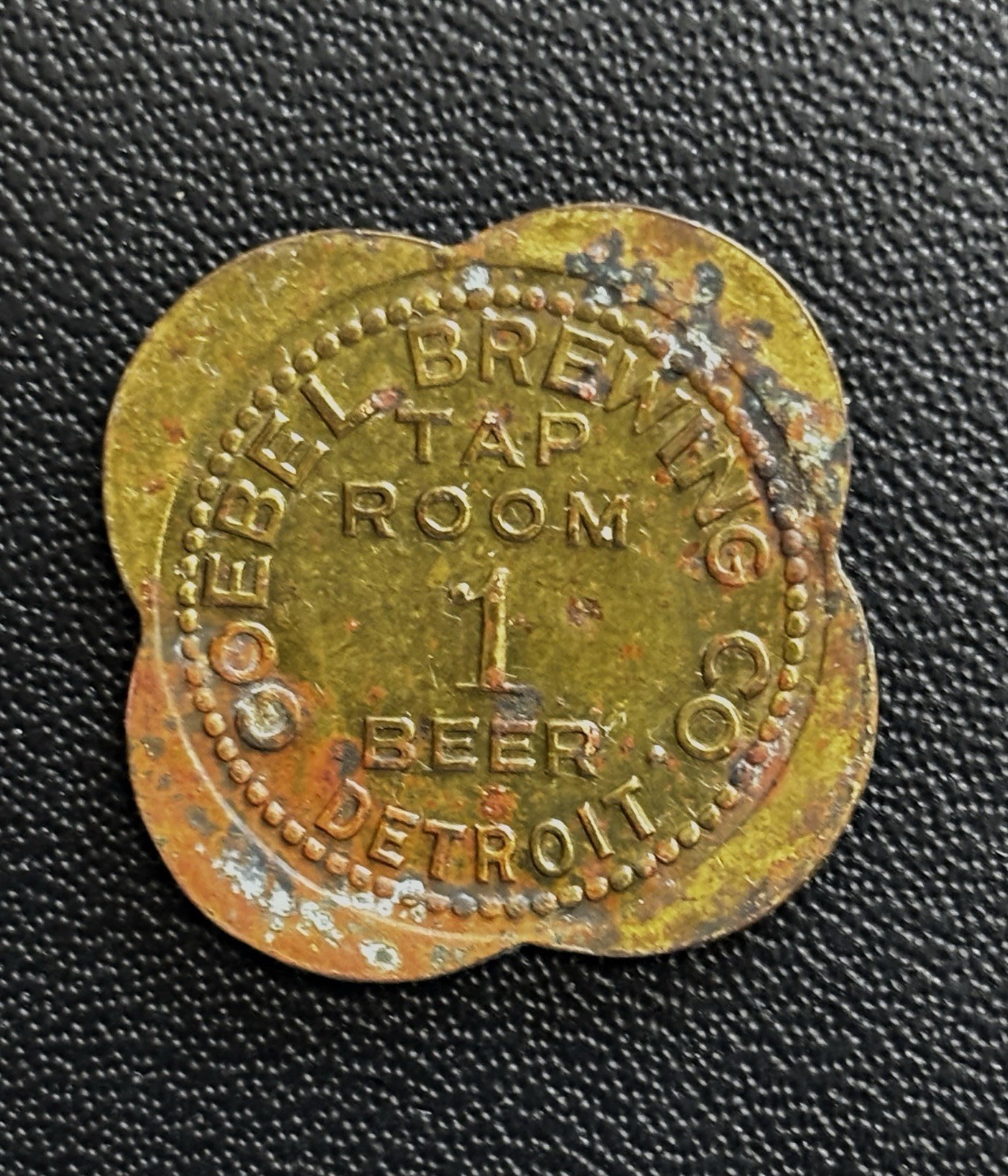  Vintage Goebel Brewing Co Detroit MI 1 Beer Tap Room Token Cypress Casks 1930’s