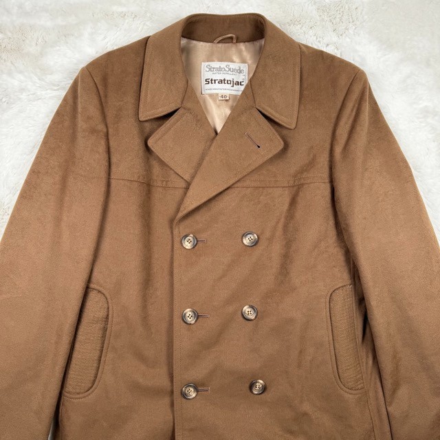 Vintage 70s Stratojac Coat Double Breasted Men\'s 40 Tan Suede Trench Overcoat Vintage 70s Stratojac Coat Double Breasted Men\'s 40 Tan Suede Trench Overcoat