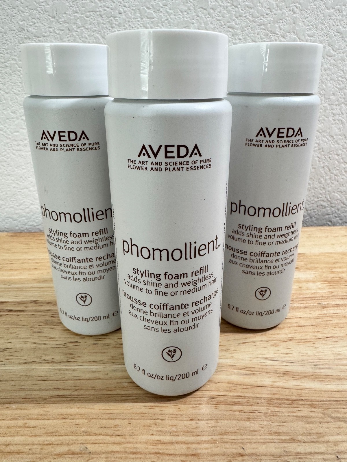 3 Pack Aveda Phomollient Styling Foam Refill 6.7 oz brand new 100% Authentic