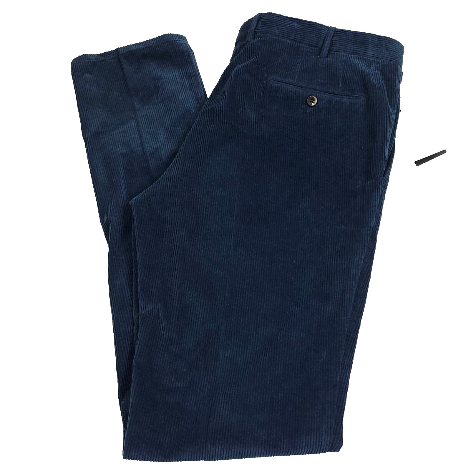 $425 PT Torino Slim Navy Blue Delave Corduroy Pants Mens (Italy 54) US 38 X 36