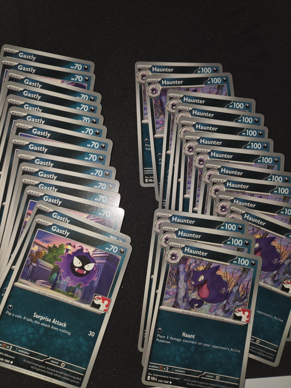 14x Gastly Stamped And 14x Haunter Stamped Non Holo Prize Pack Series 9 Pokemon