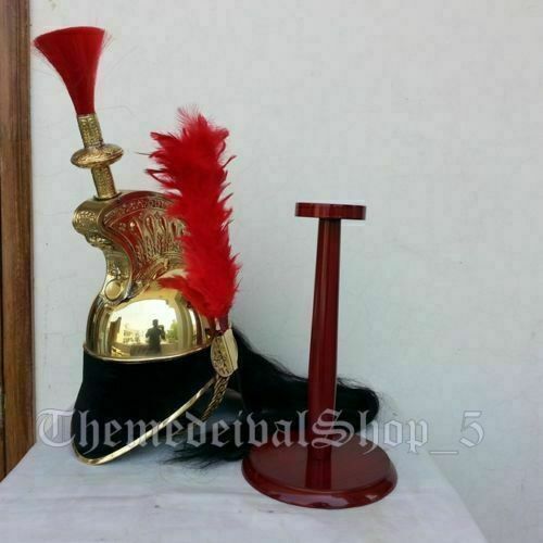 Christmas French Cuirassier Officer's Napoleon Brass Helmet W/ Working Head Red Christmas French Cuirassier Officer's Napoleon Brass Helmet W/ Working Head Red