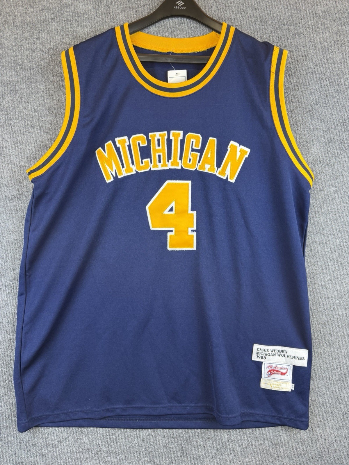 VTG Chris Webber Michigan Wolverines 1992 True School Retro Jersey #4 Sz 54 2XL