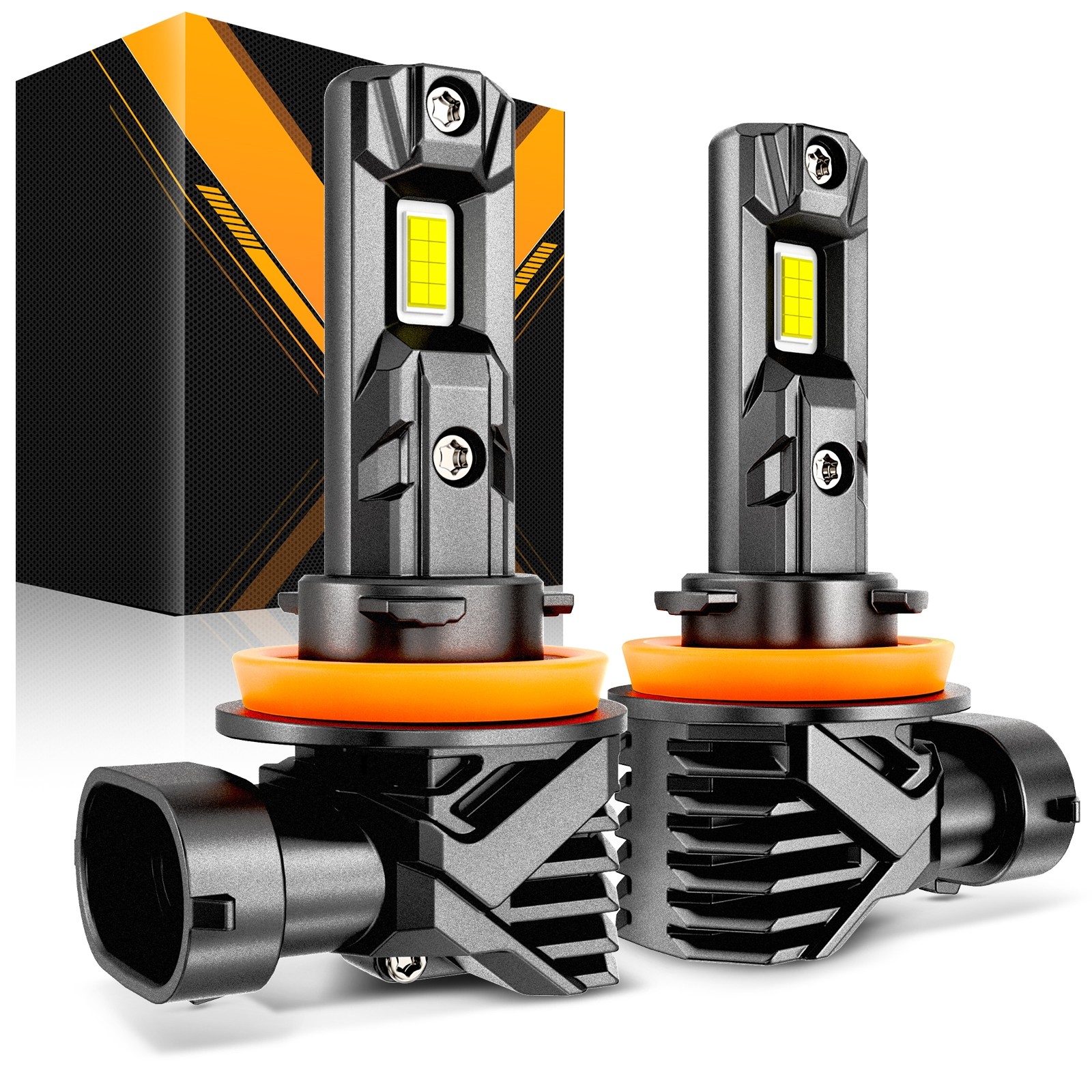 AUXBEAM H11 LED Headlight Kit High Low Beam Bulb White 6500K 25000LM 70W Canbus