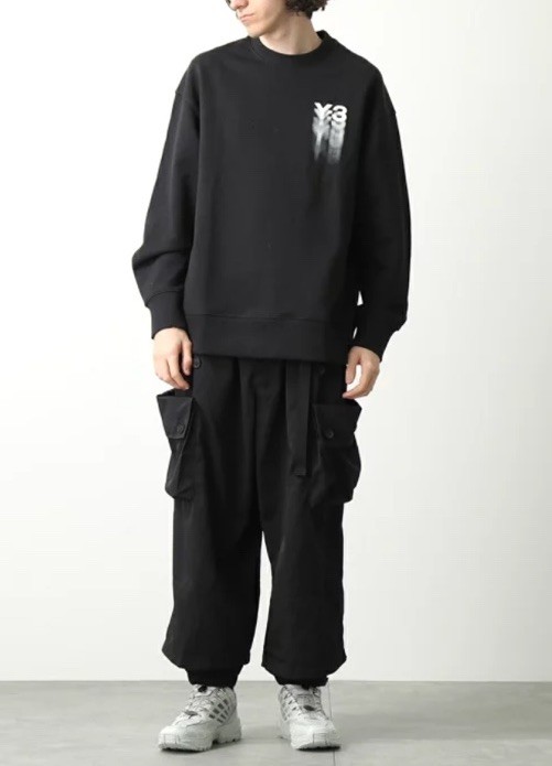 Adidas Y-3 Yohji Yamamoto GFX Black Long Sleeve Logo Sweatshirt XL Japan RARE