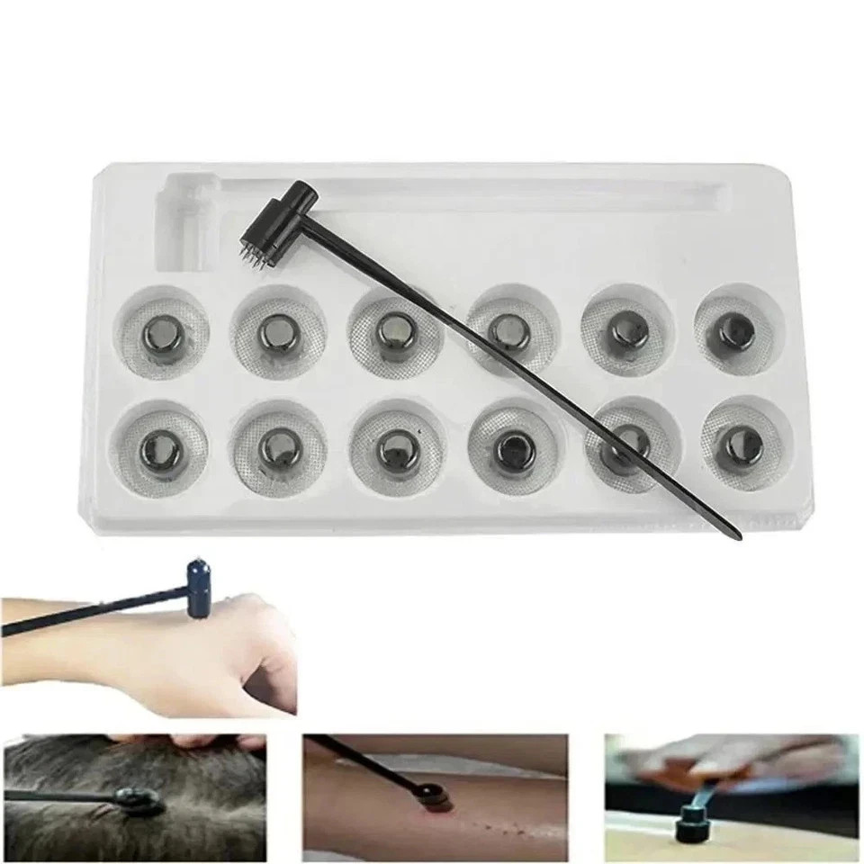 7 Star Needle Plum Blossom Dermal Hammer Set 13pcs Replaceable Heads Kit Therapy