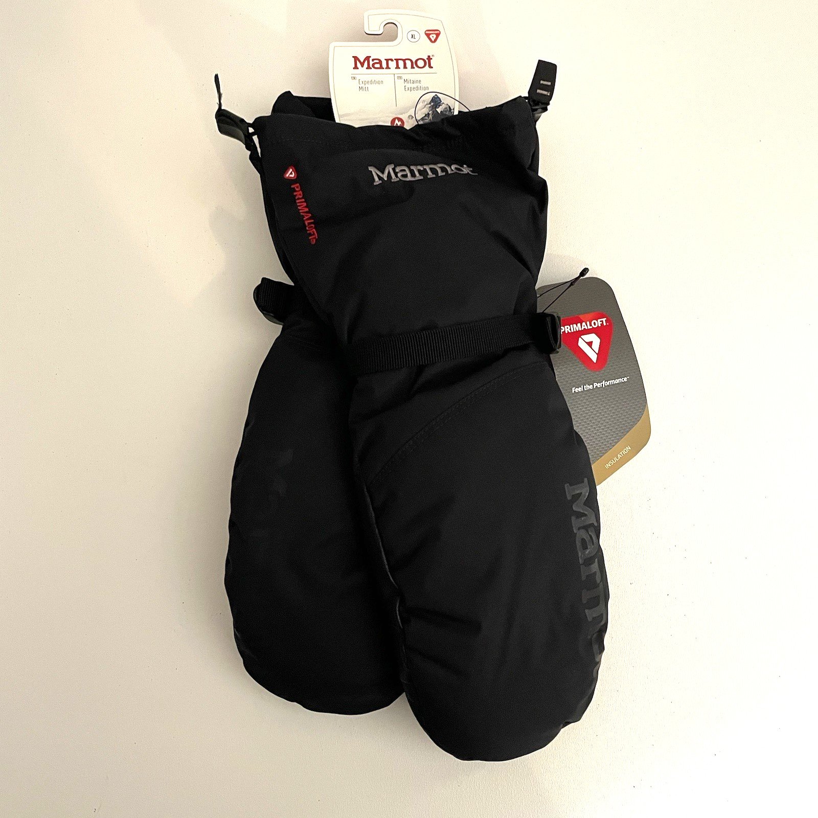Marmot Expedition Mitt XL Black NWT Primaloft Insulated Waterproof Breathable