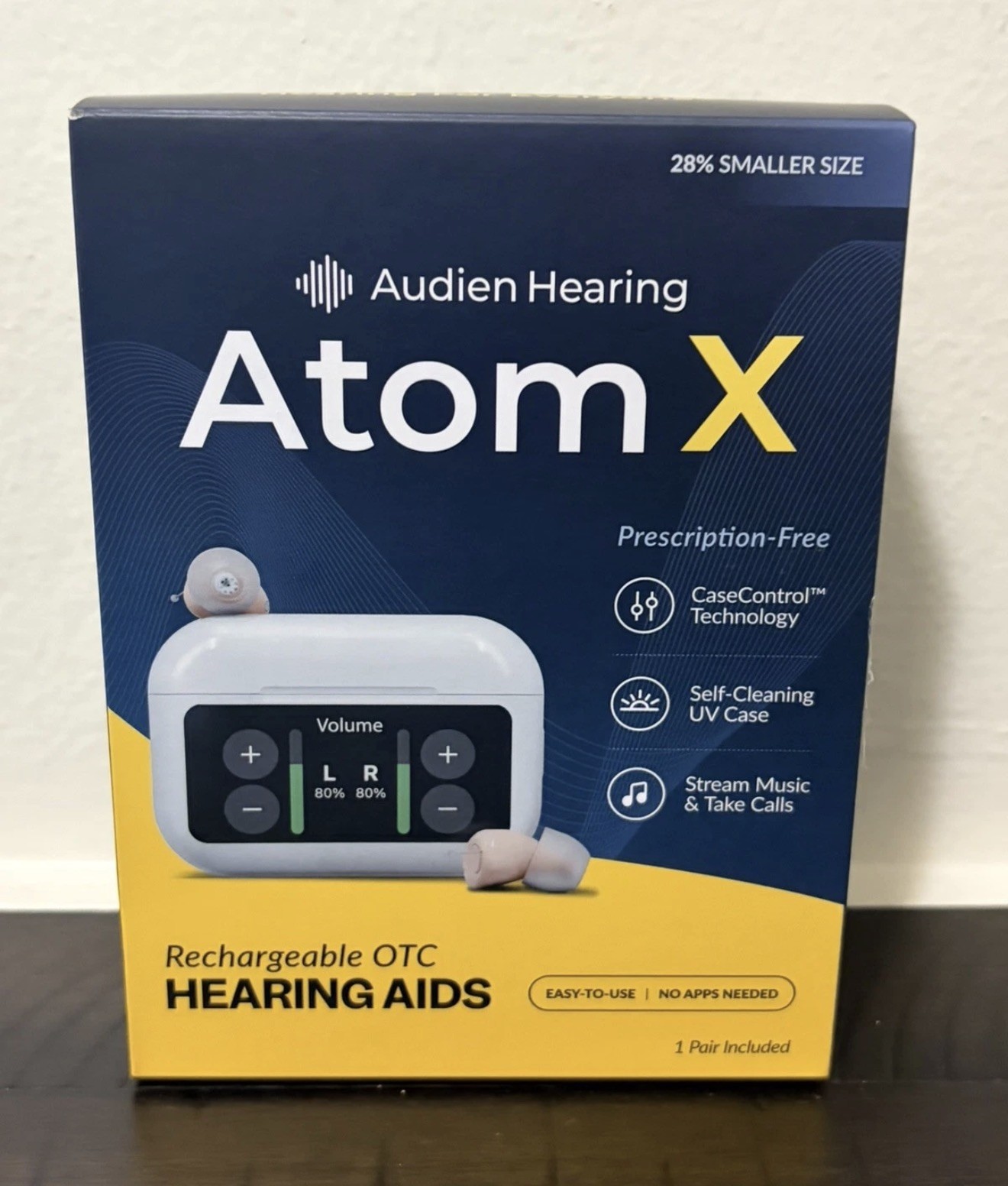 Audien Hearing  ATOM X Rechargeable OTC Hearing Aids Newest Model Brand New