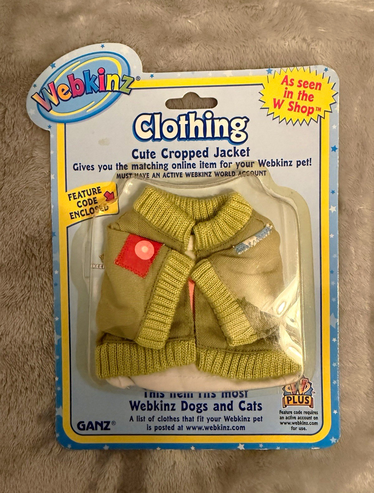 GANZ Webkinz Cute Cropped Jacket Clothing w/ Feature Code WE000062