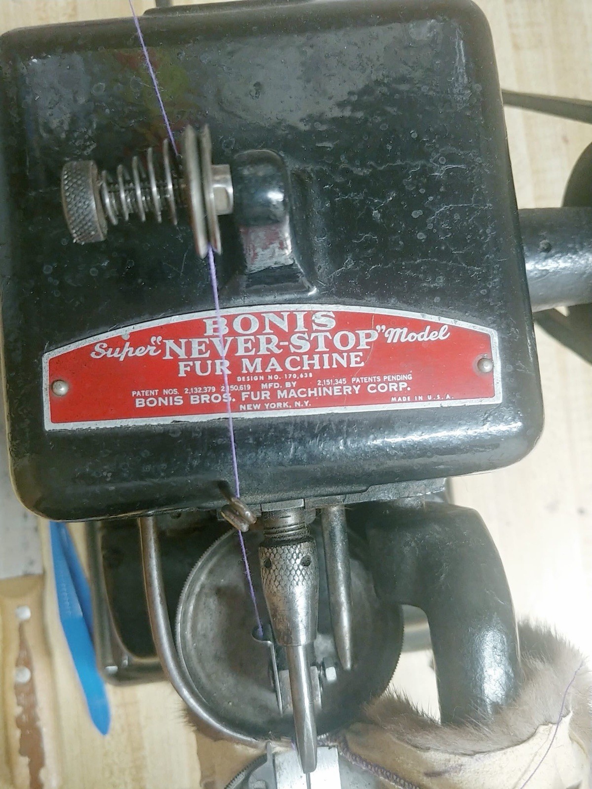 Bonis Bros. Super Never-Stop Fur Machine Great Working Condition