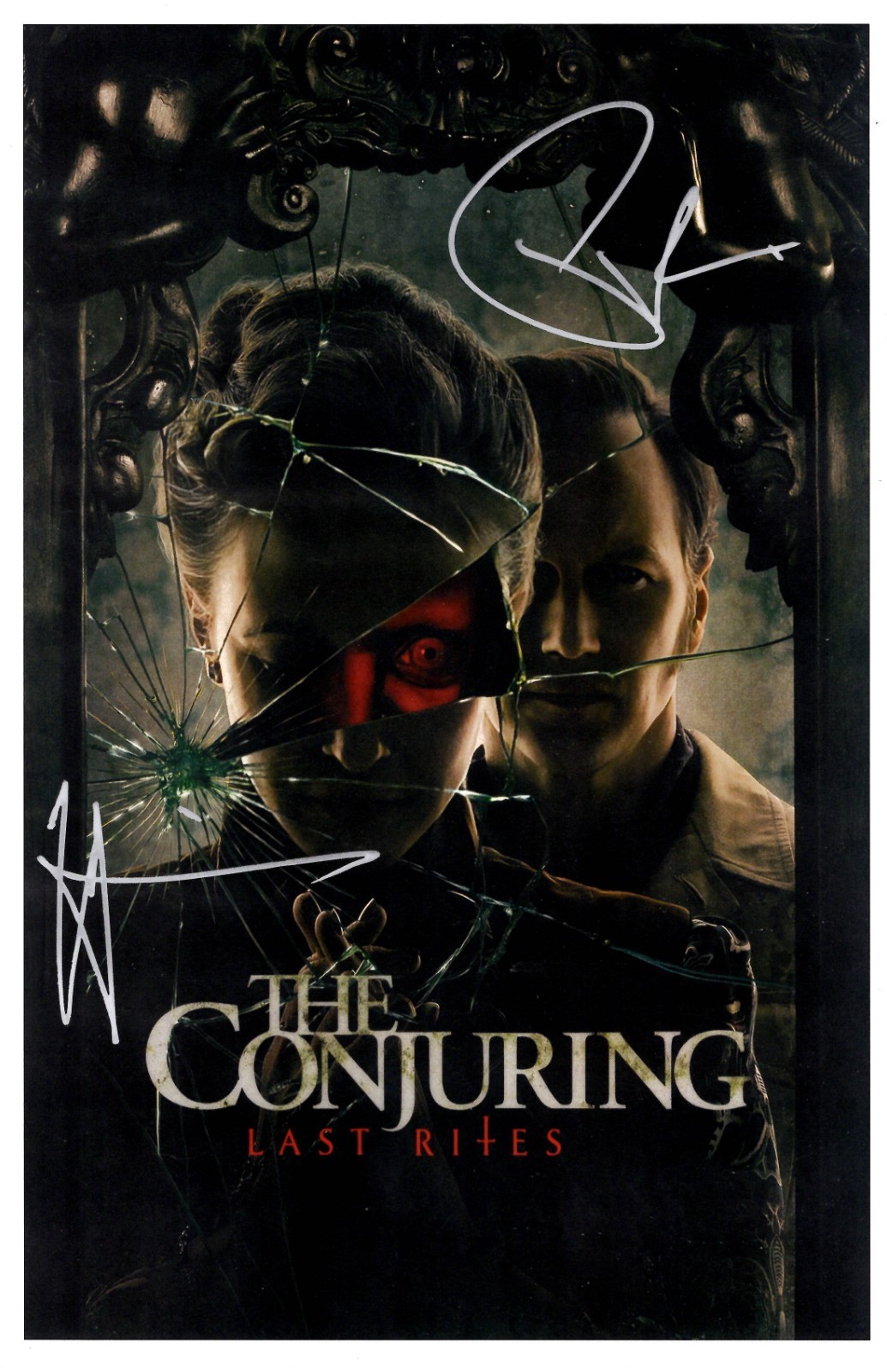 THE CONJURING-LAST RITES Signed Poster 11x17 Patrick Wilson and Vera Farmiga