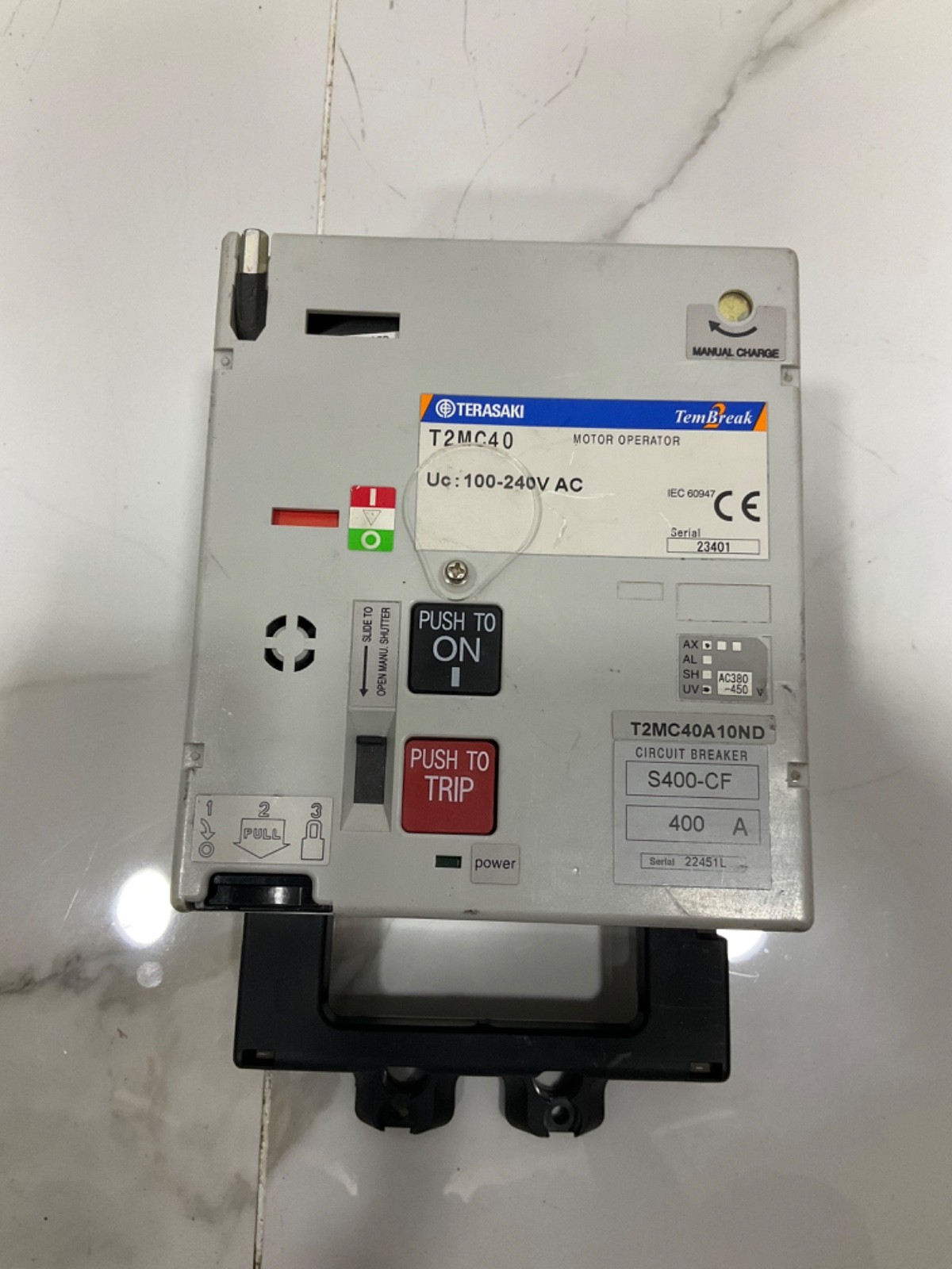 TERASAKI T2MC40 Tembreak Motor Operator 100–240V AC 50/60 Hz 400A