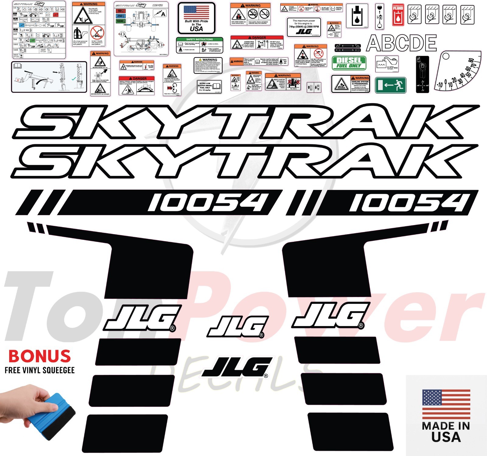 Fits JLG 10054 SkyTrack Decal Kit Telehandler Stickers - 