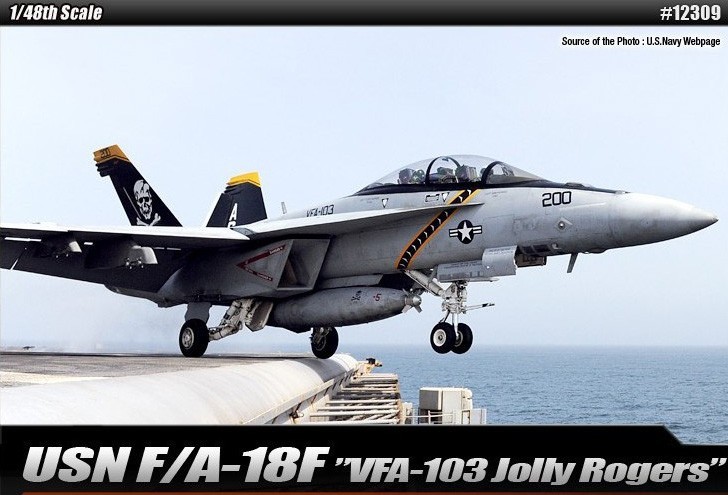 1/48 USN F/A-18F VFA-103 Jolly Rogers #12309 ACADEMY HOBBY MODEL KITS 1/48 USN F/A-18F VFA-103 Jolly Rogers #12309 ACADEMY HOBBY MODEL KITS