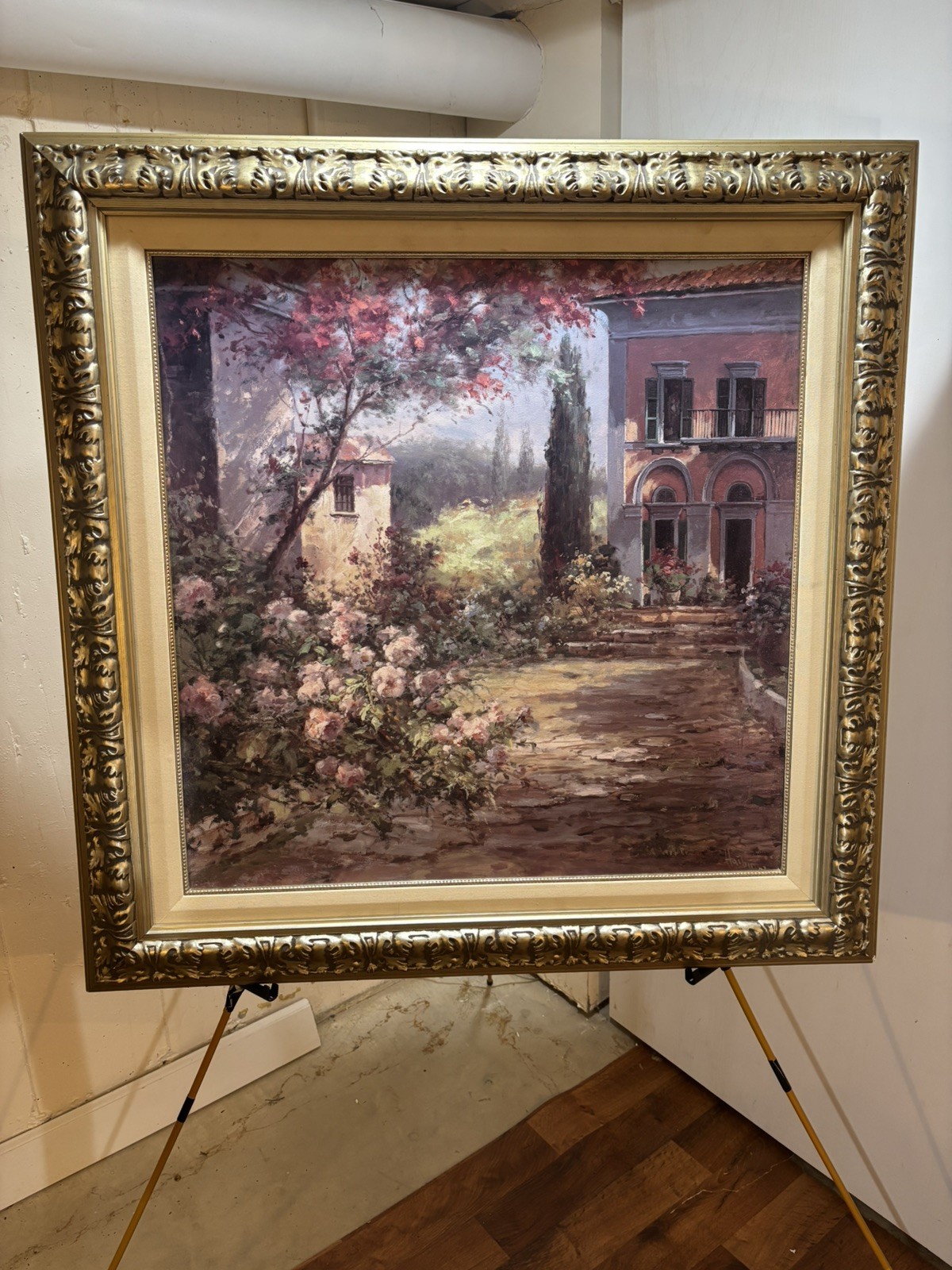 Haibin Tuscan Afternoon Original Hand Painted Signed Painting on Board 39”