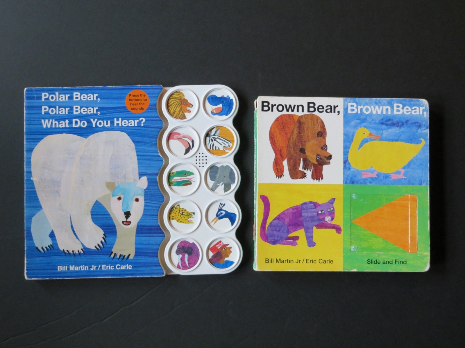 Eric Carle 2 BOARD BOOK LOT Polar Bear What Do You Hear Brown Bear What You See