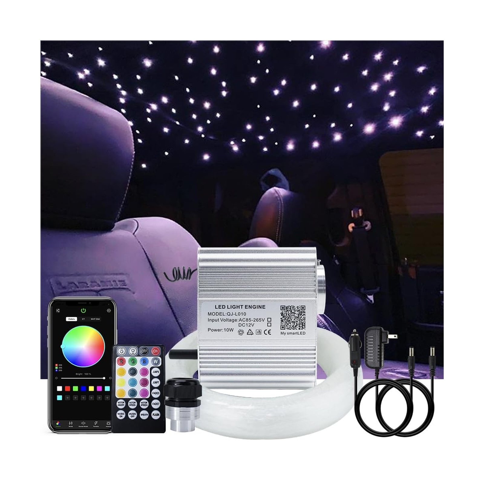 AKEPO Upgraded APP 10W Twinkle Fiber Optic Lights kit with Music Mode for Sta...