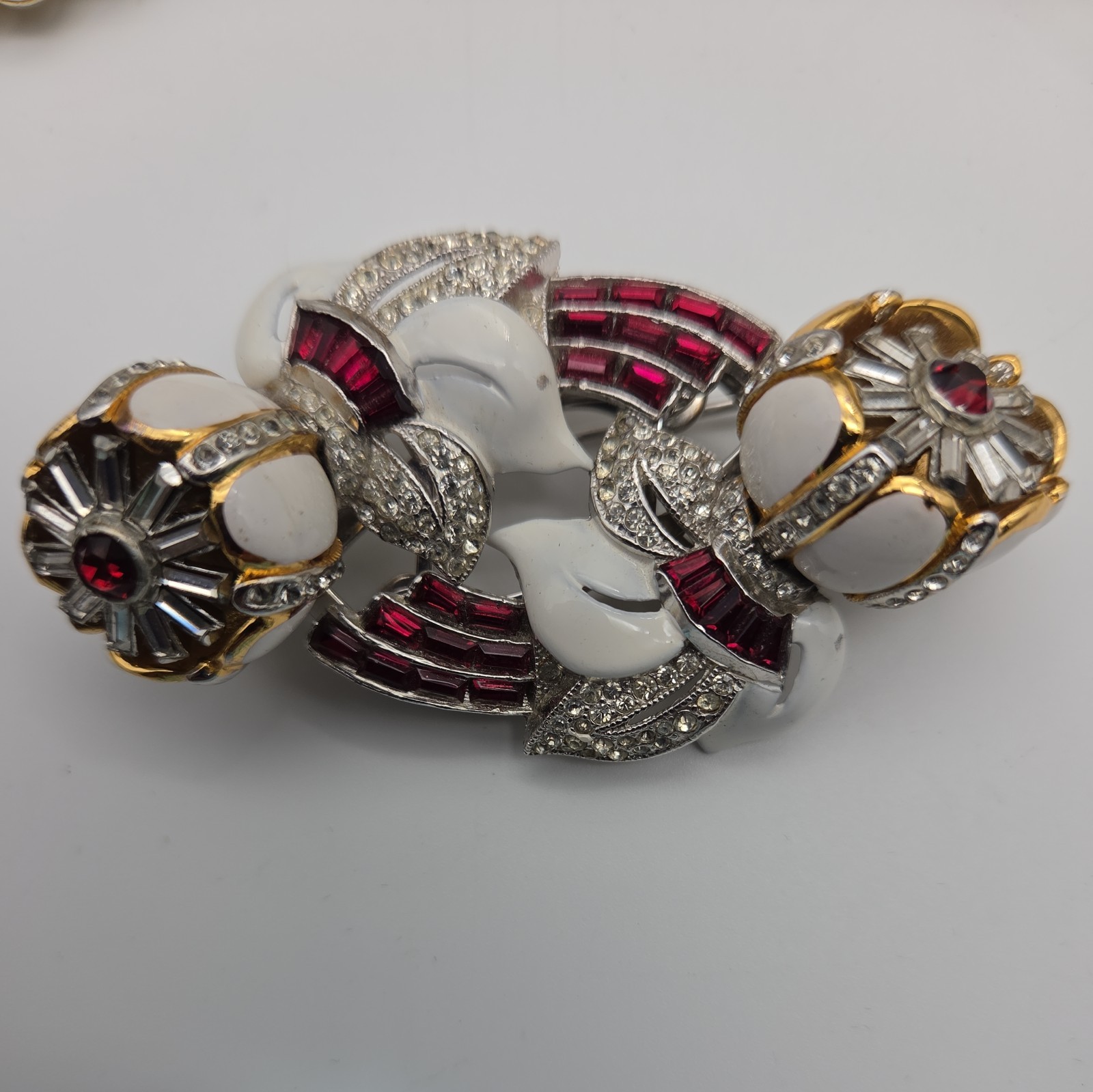 Coro Duette Quivering Camellia Trembler Dress Clip Brooch Set 1940s  Katz READ