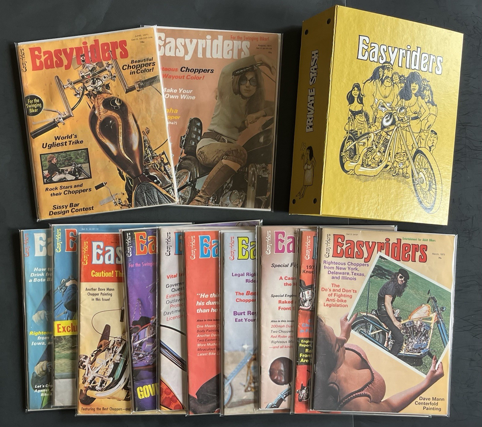 EasyRiders Magazine #1-12 2 STAPLES Harley Chopper Motorcycle David Mann 1971