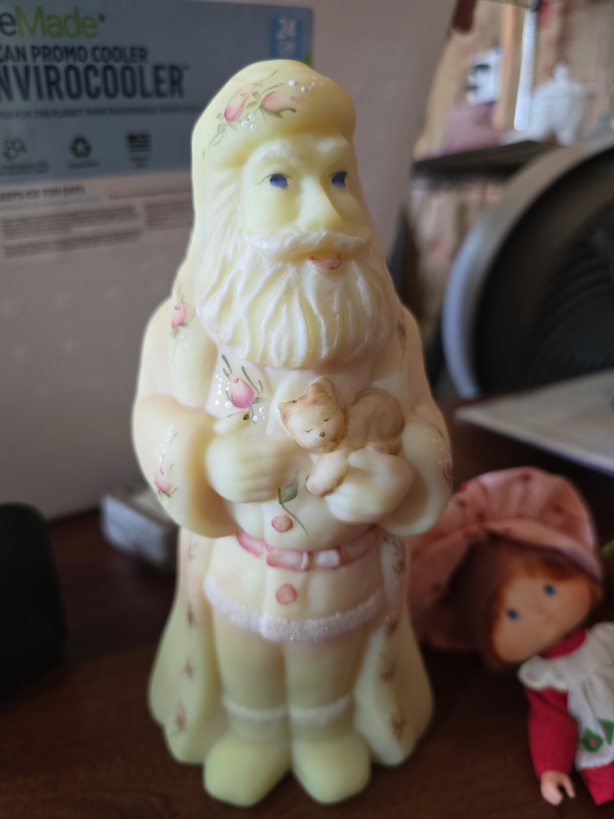 FENTON ART GLASS BURMESE OLD WORLD SANTA ROSES DEC. 1998 QVC FENTON ART GLASS BURMESE OLD WORLD SANTA ROSES DEC. 1998 QVC