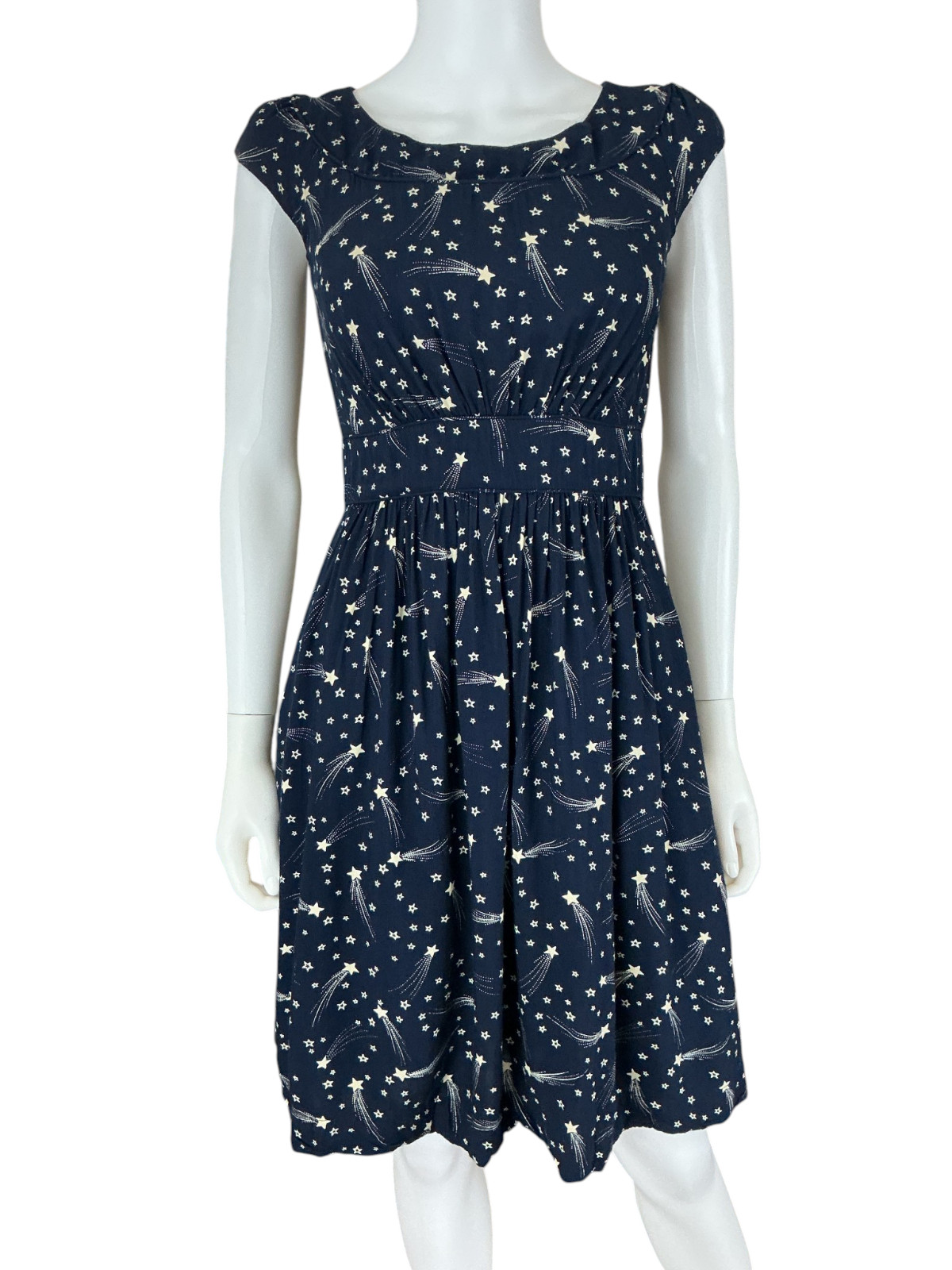 Emily & Fin Modcloth Dress S Navy Shooting Star Celestial Fit & Flare Whimsigoth