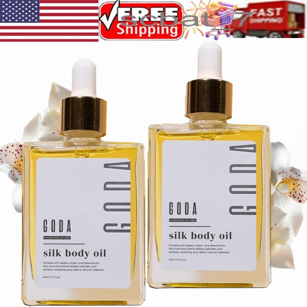 2 Pack GODA Silk Body Oil Women Moisturizing Formula Bath & Shower Oil Smooth US
