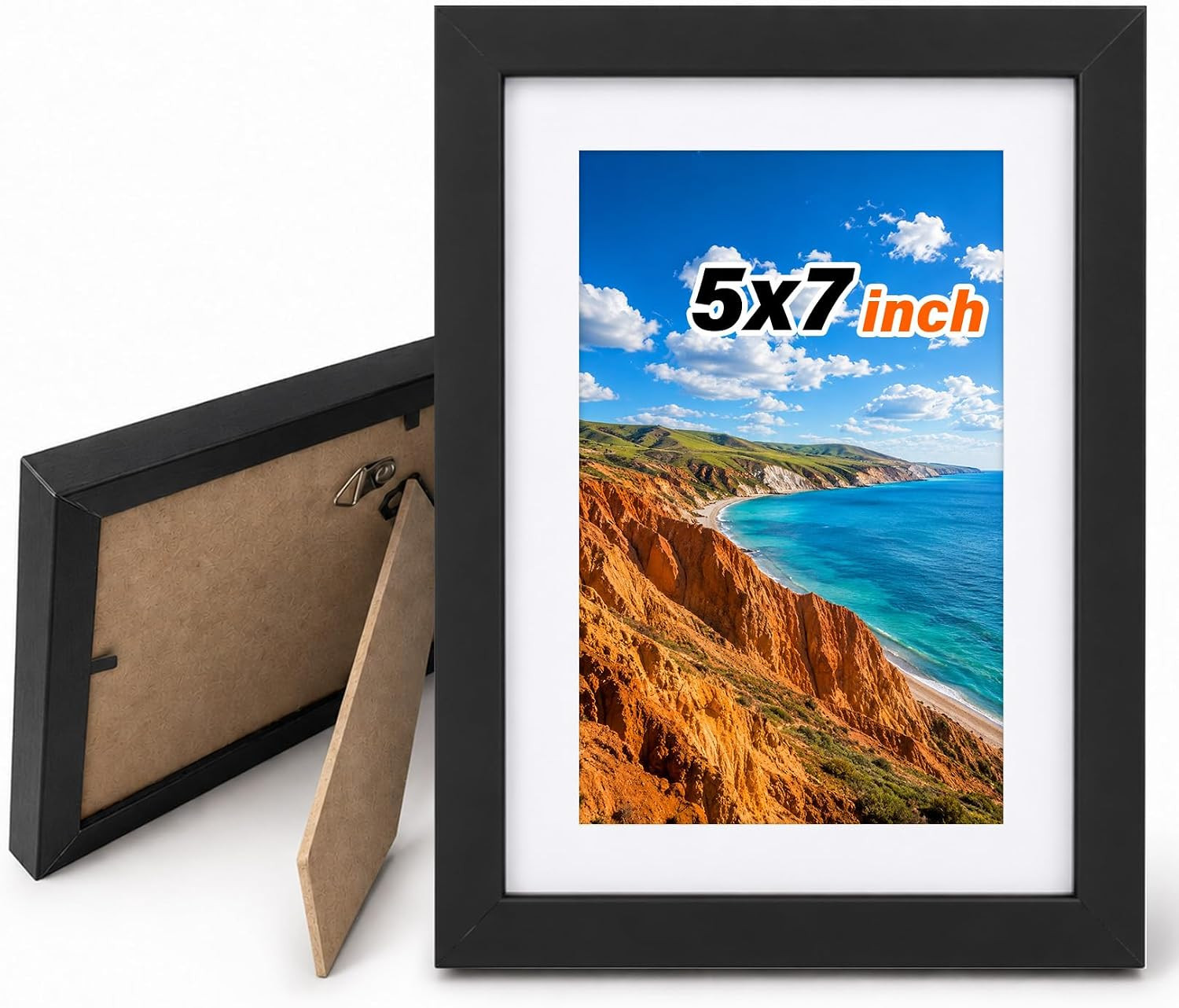 1 Pack Picture Frame, 5X7 Inch, Black Photo Frames, Wall Frame