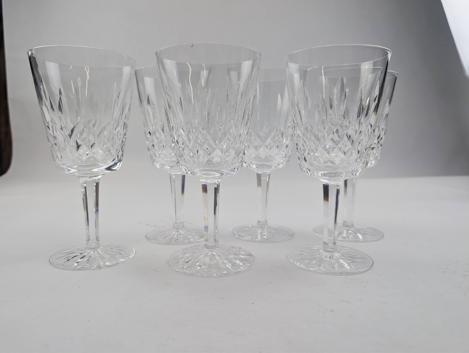 Waterford Crystal Lismore Water Goblets Glasses 6 7/8
