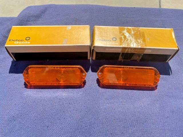 1963 Chevrolet Impala Biscayne Bel Air NOS Park Light Lamp Lens Pair