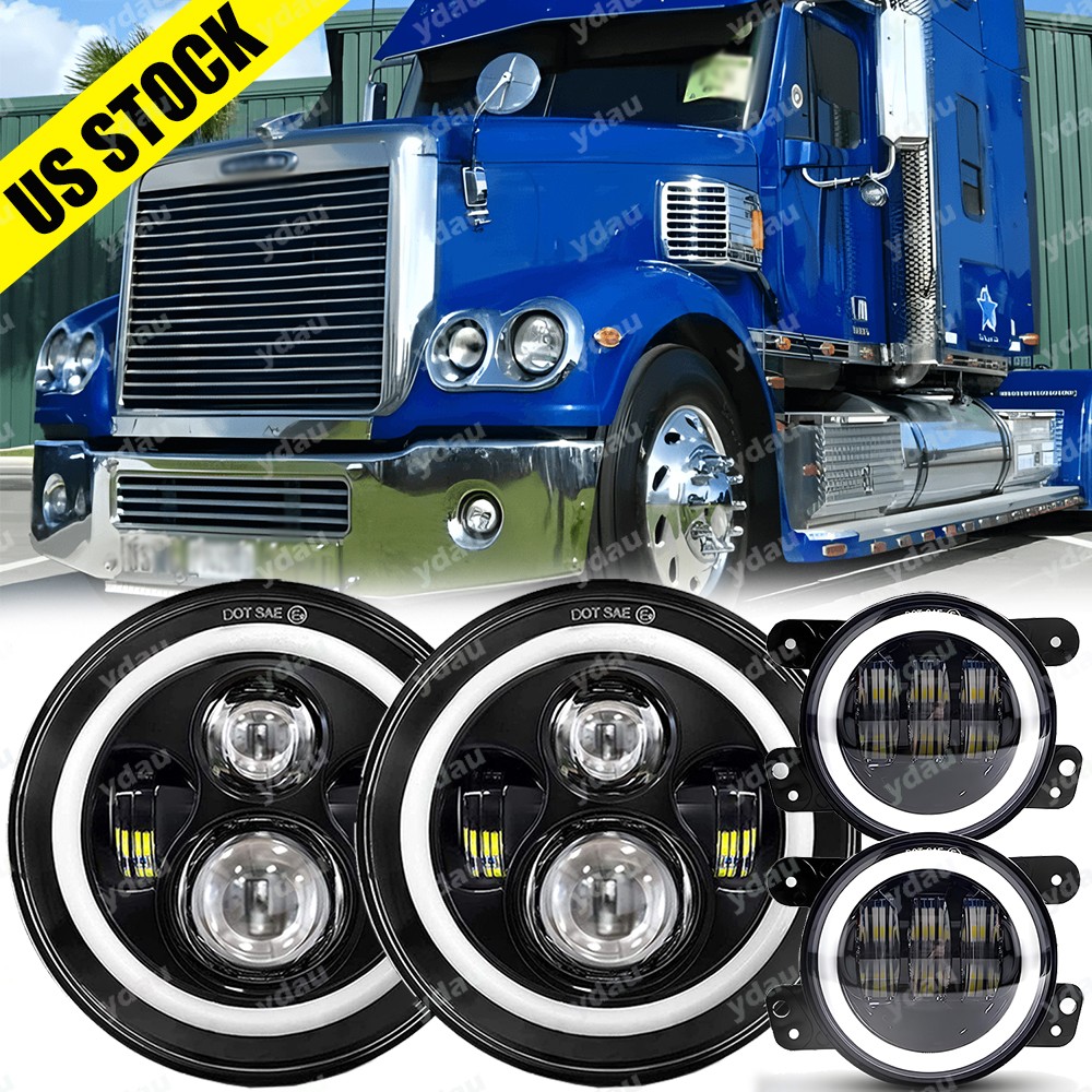 For Freightliner Century Class 2000-2011 7inch Round LED Headlight +4