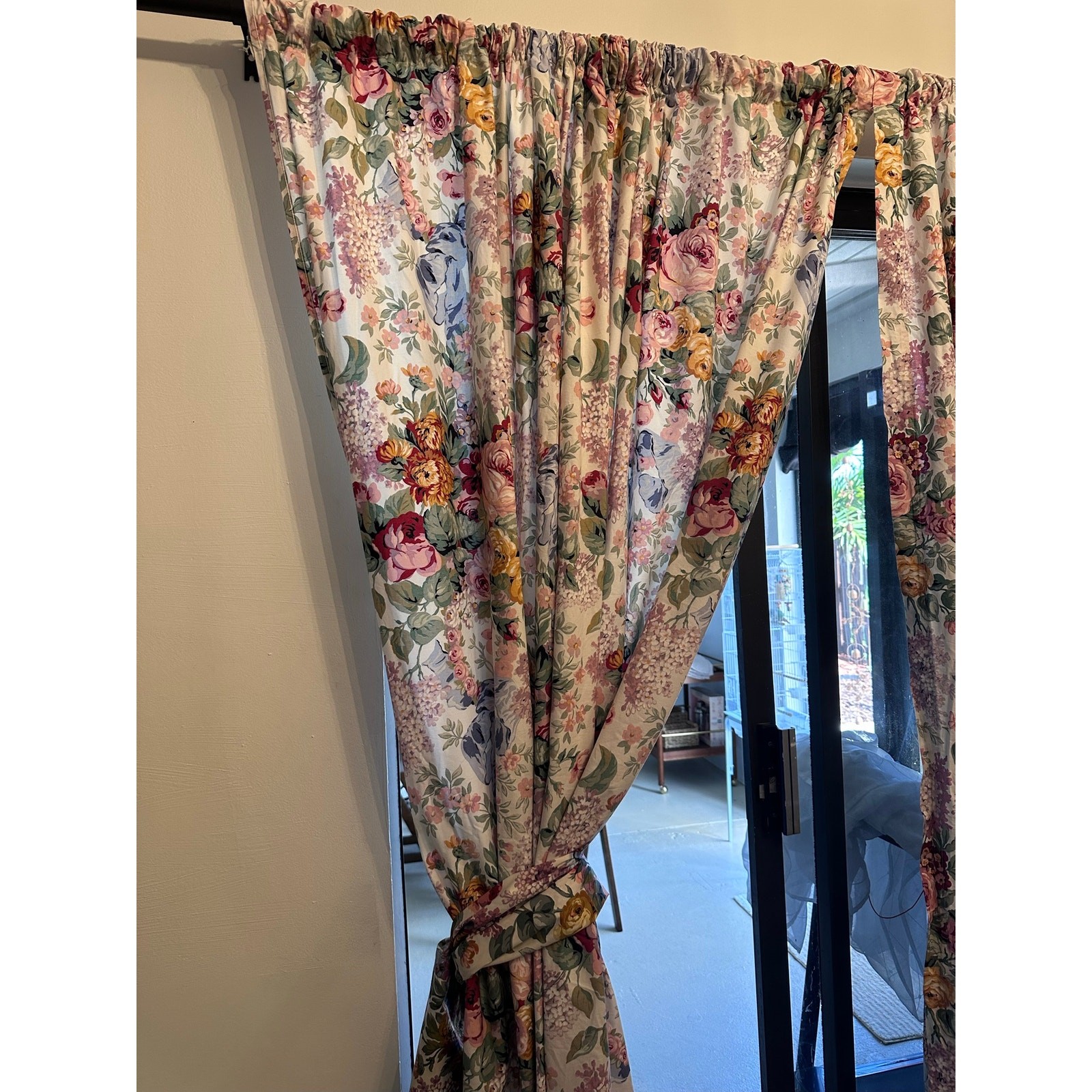 Ralph Lauren Vintage Allison Drapes 87x91 2 Panels | Pink Floral Homemade