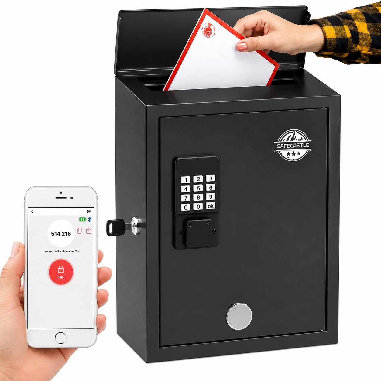 Weather-Resistant Large Capacity Wall-Mounted Metal Mailbox – Smart Drop Post...