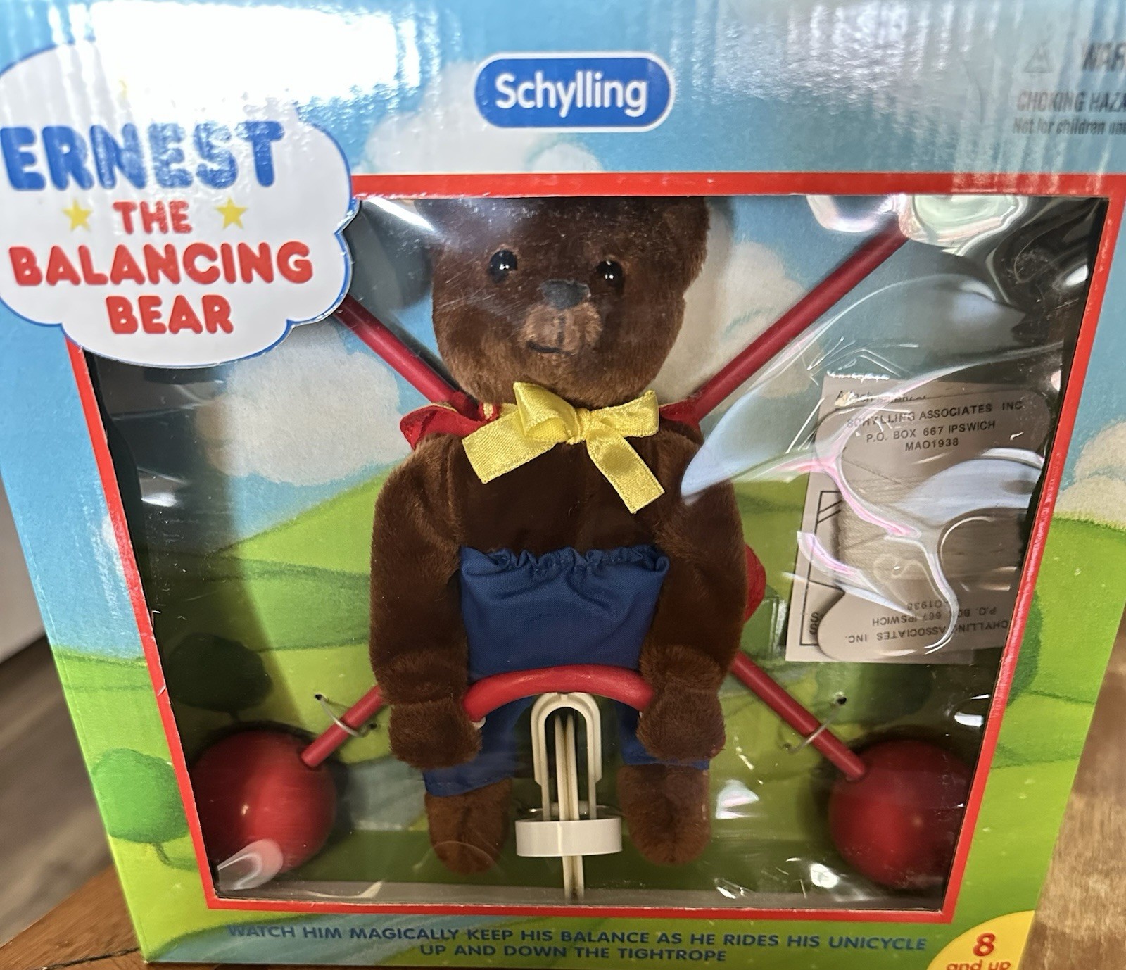 ERNEST THE BALANCING BEAR Vintage Toy by Schylling, 2002 New In Box