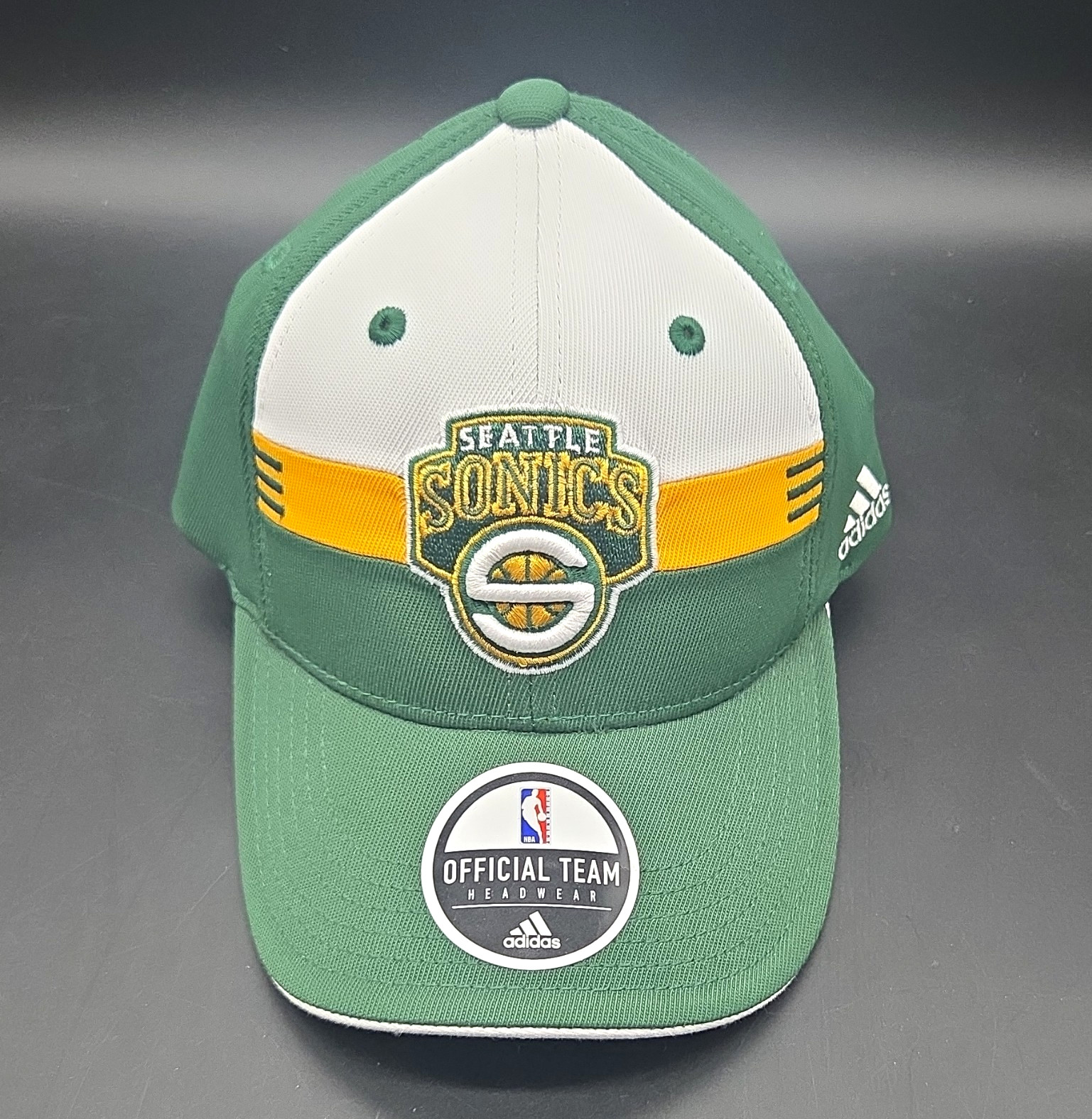 Adidas Seattle Supersonics NBA Officially Licensed Cap Green/White/Yellow