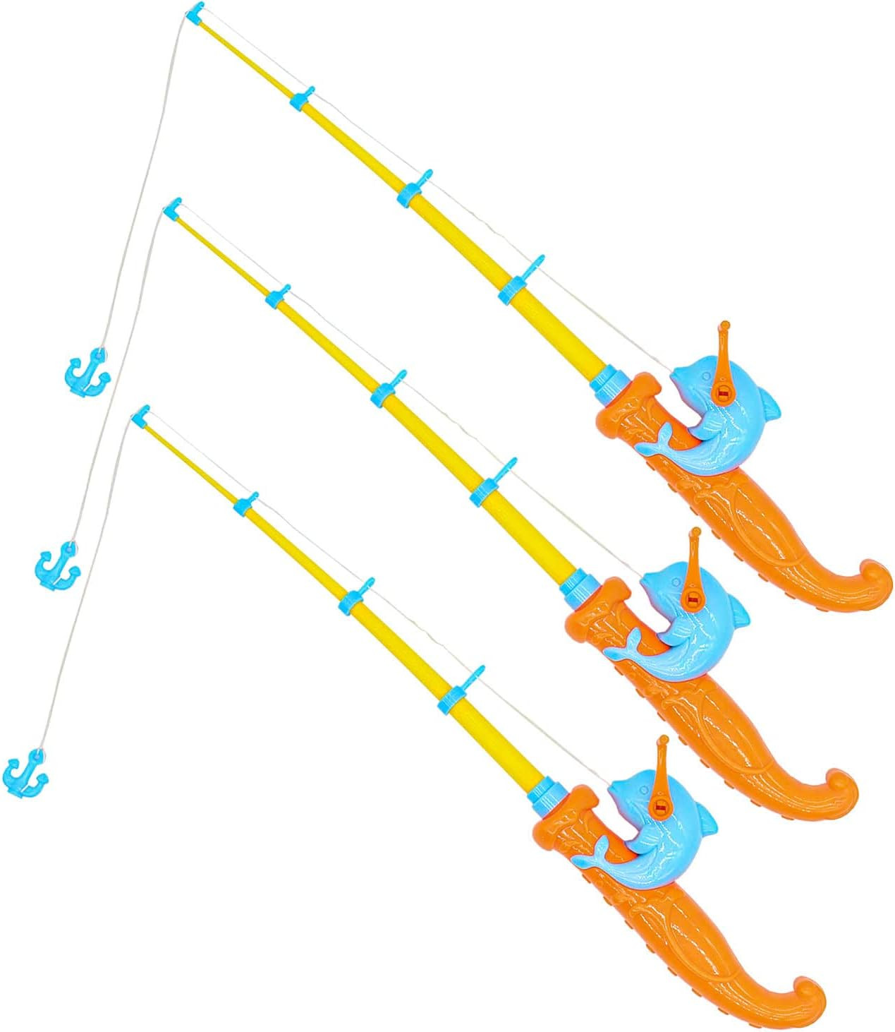 3 Pcs Fishing Rod Pole Pool Toy, Magnetic Fishing Game for Kids Bath Toy
