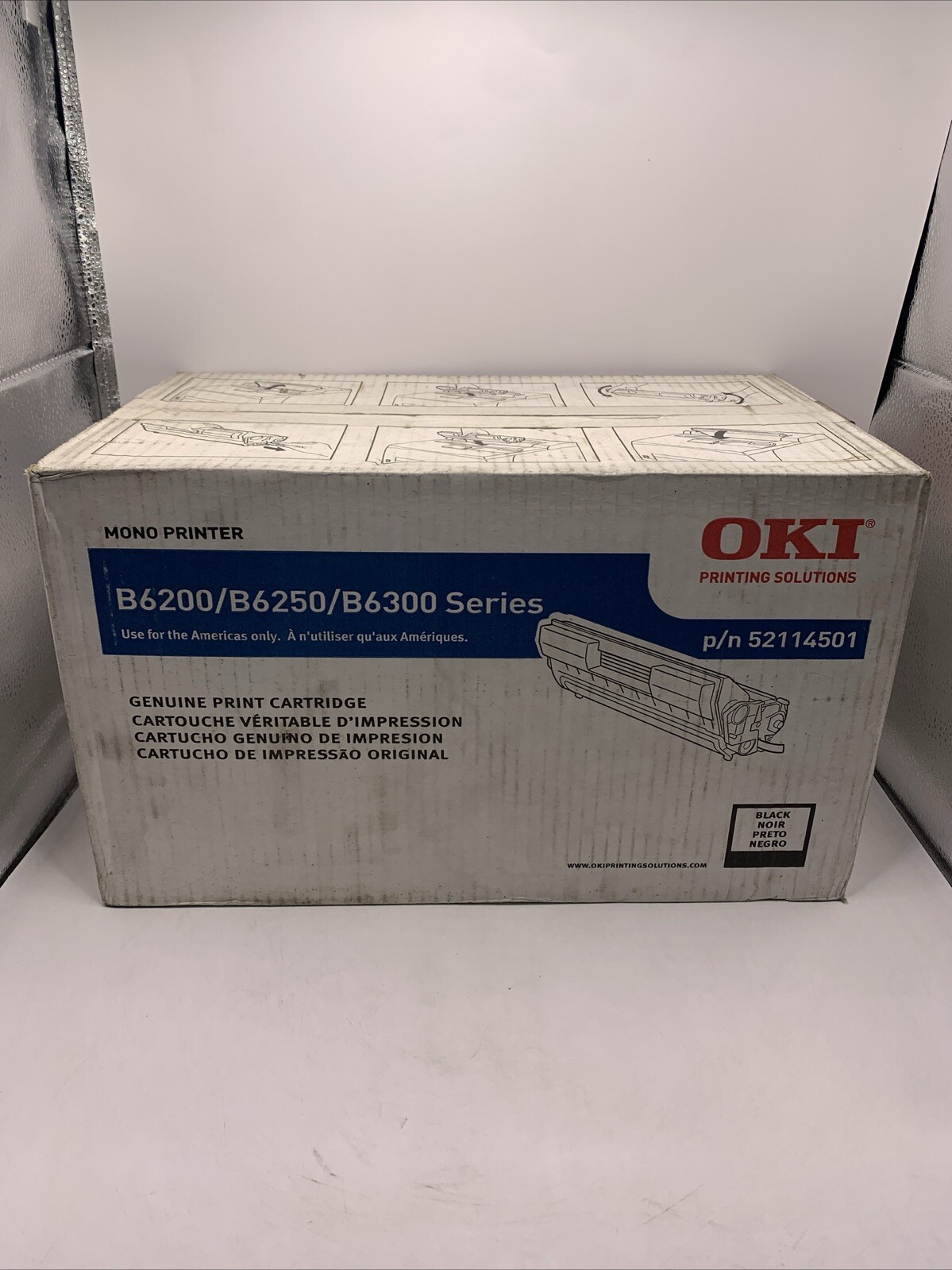 Sealed GENUINE OKI B6300 HIGH CAPACITY TONER CARTRIDGE 52114501 OEM-Worn Box Sealed GENUINE OKI B6300 HIGH CAPACITY TONER CARTRIDGE 52114501 OEM-Worn Box