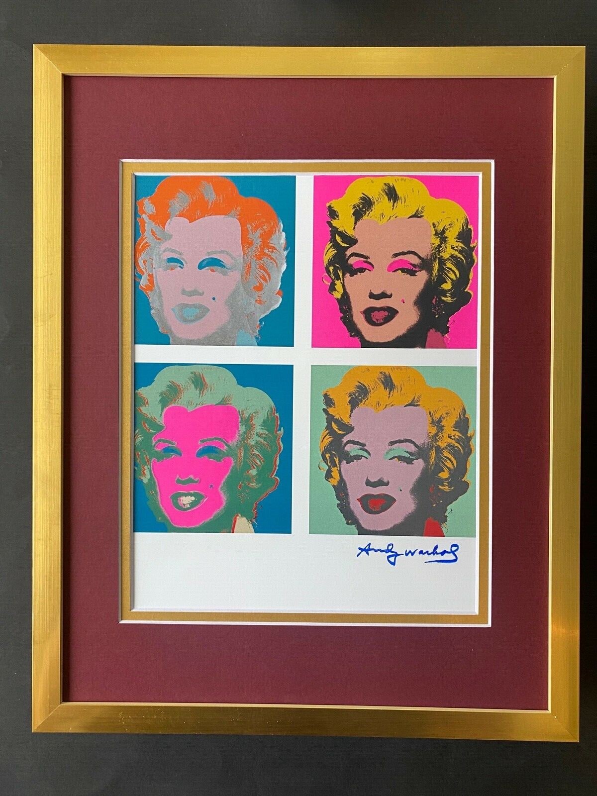 ANDY WARHOL GORGEOUS 1984 SIGNED MARILYN MONROE PRINT 