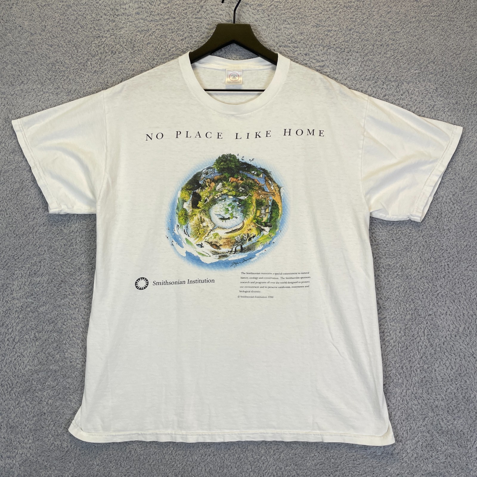 Vintage 90s Smithsonian Earth No Place Like Home T-Shirt Men\'s Large Museum T