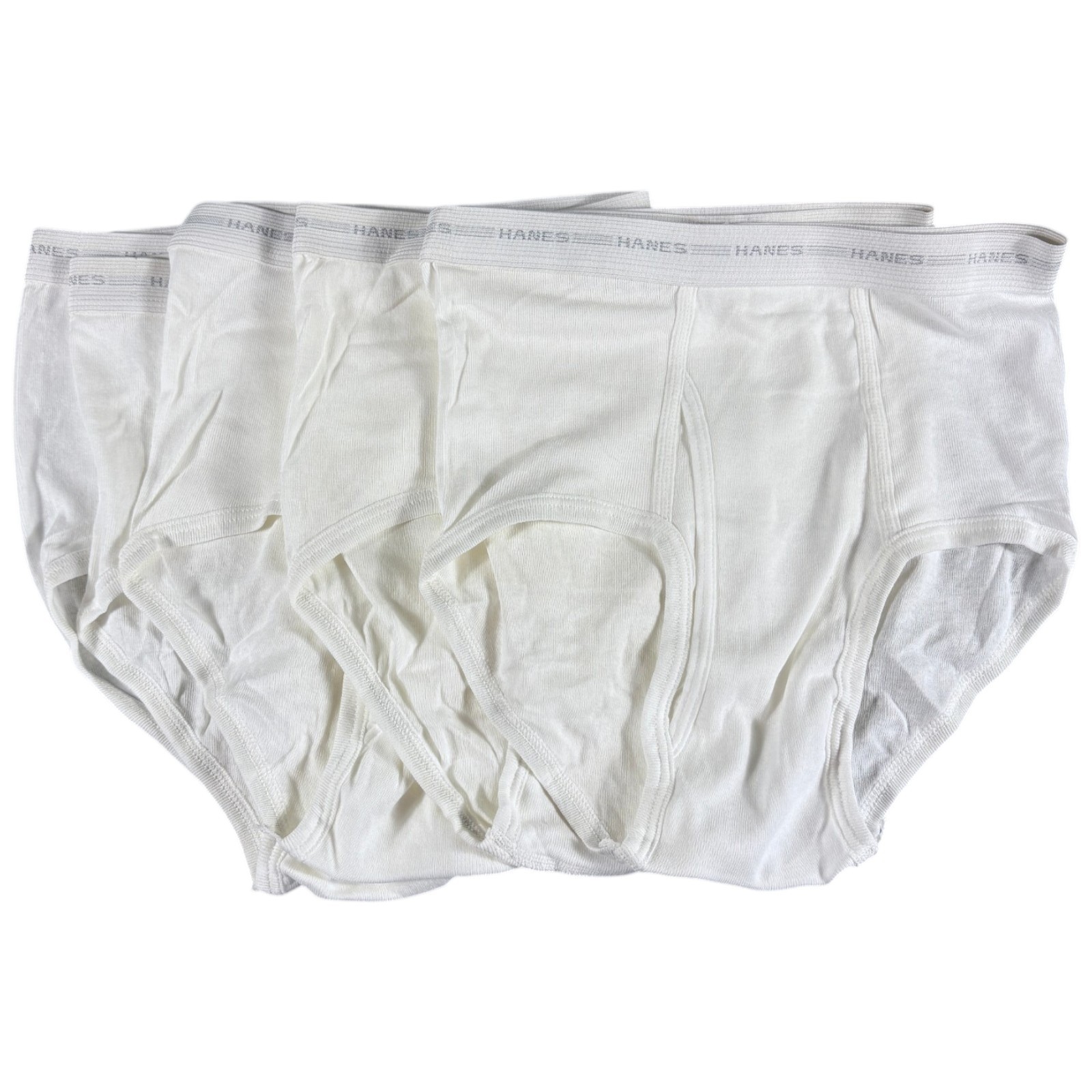 NWOT Hanes Briefs Men\'s 34 White 4-Pack Vintage Premium Cotton Basics No Package