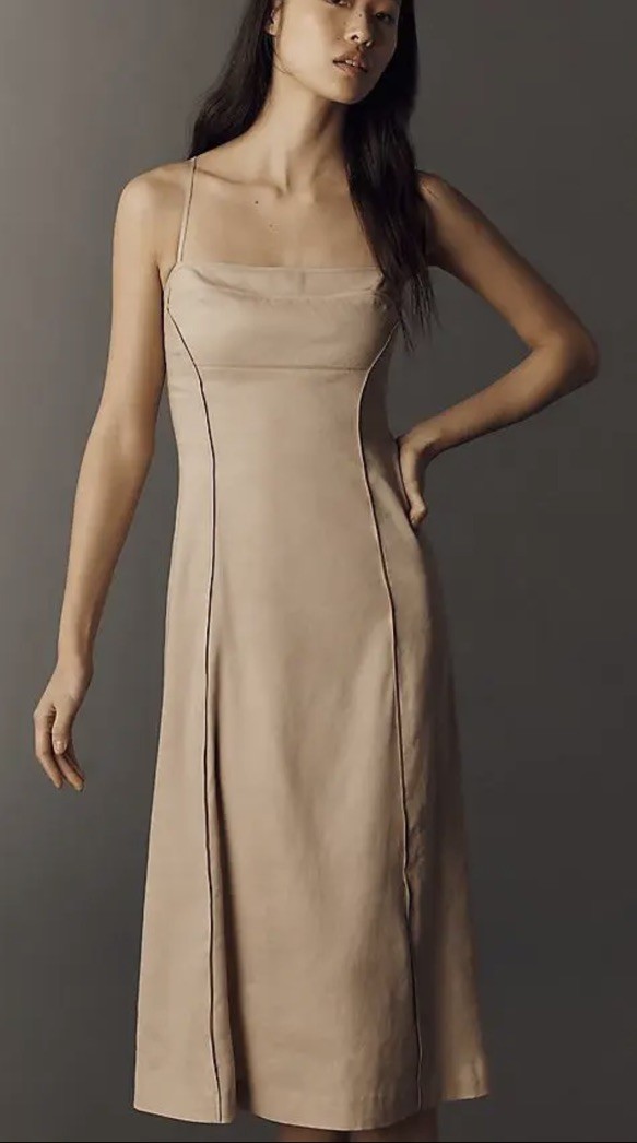 NWT Anthropologie Maeve Linen Colorblock Midi Dress Sz LARGE NWT Anthropologie Maeve Linen Colorblock Midi Dress Sz LARGE