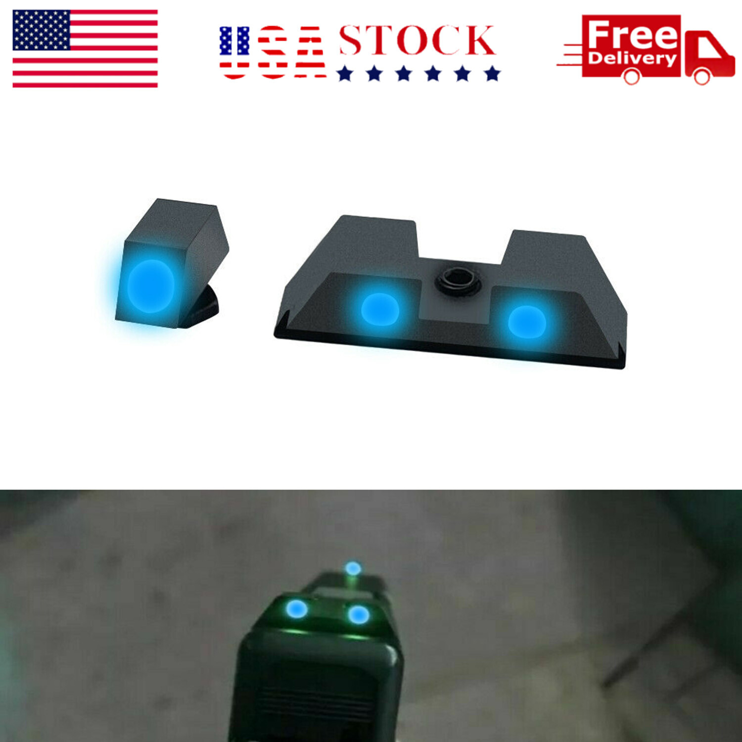 Glow In The Dark Night Sights For GLOCK 17 19 22 23 24 26 27 33 35 37 38 39 44 Glow In The Dark Night Sights For GLOCK 17 19 22 23 24 26 27 33 35 37 38 39 44