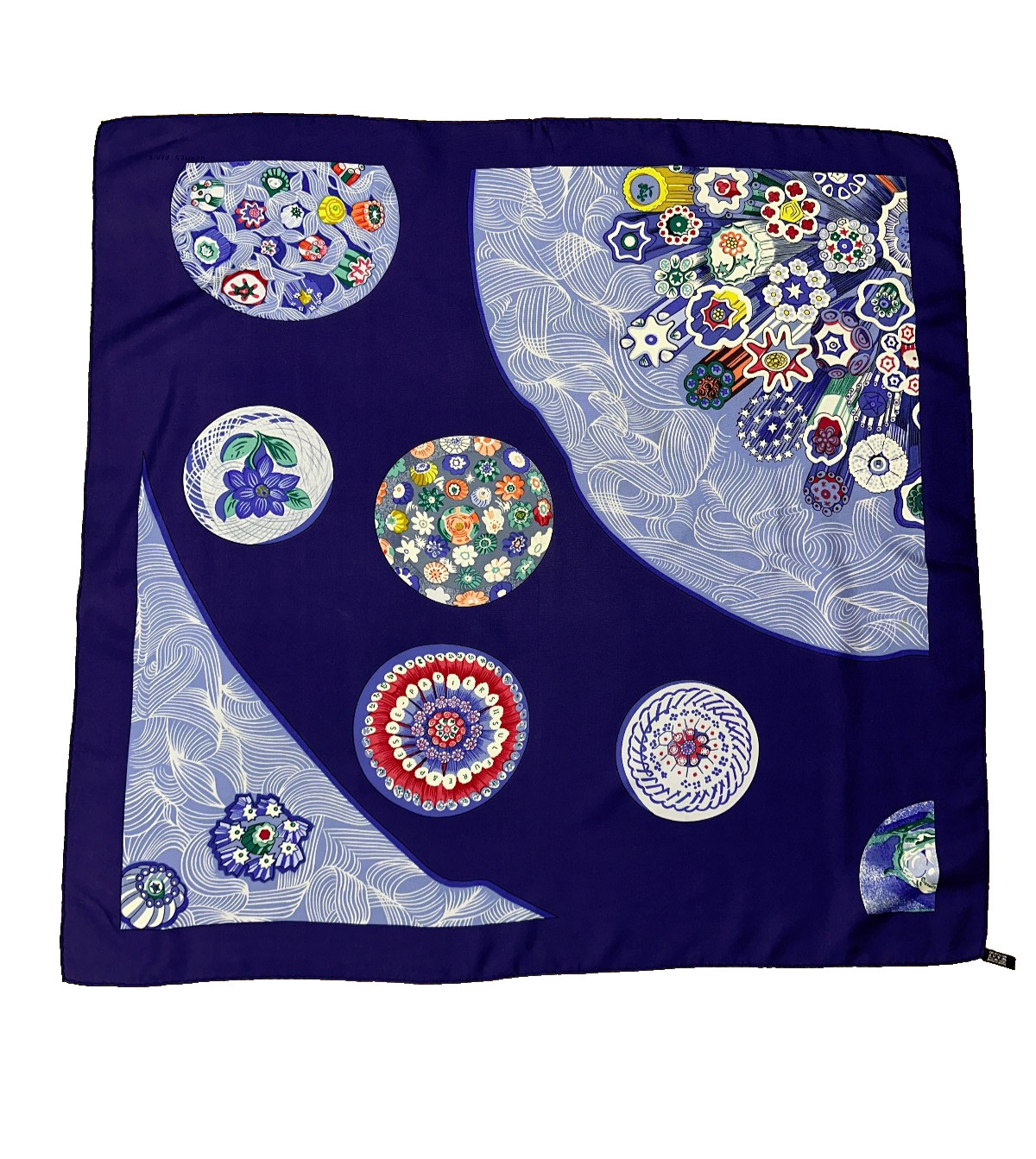 Hermès Sulfure Presse-Papiers II Caty Latham Silk Carré 90 Scarf Rare