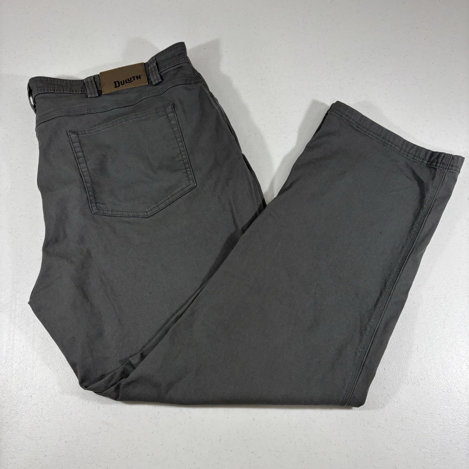 Duluth Trading Fire Hose Flex Pants Mens 44x31 Grey Workwear Utility Relaxed EUC