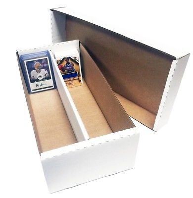 8) 1600 COUNT BASEBALL TRADING CARD 2 ROW MAX PROTECTION CARDBOARD STORAGE BOXES