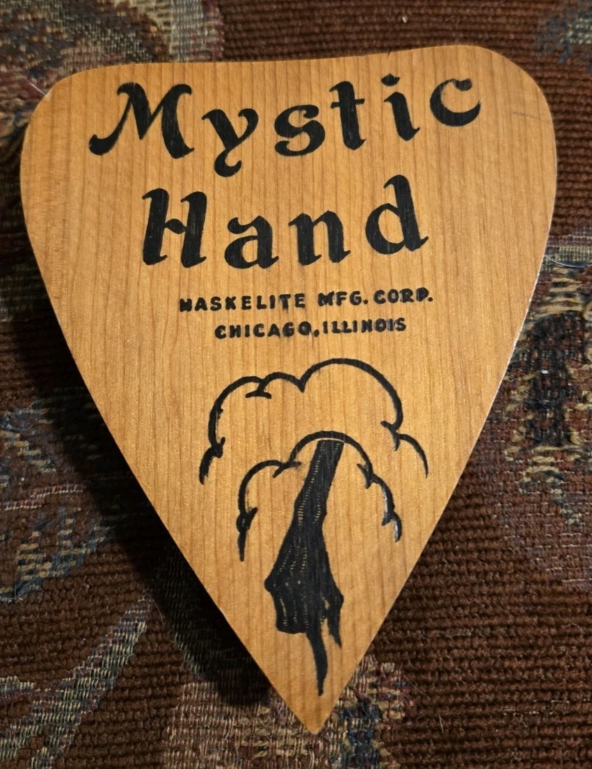 1940s Mystic Hand Haskelite Mfg Ouiji Board Planchette Wooden Piece Only 