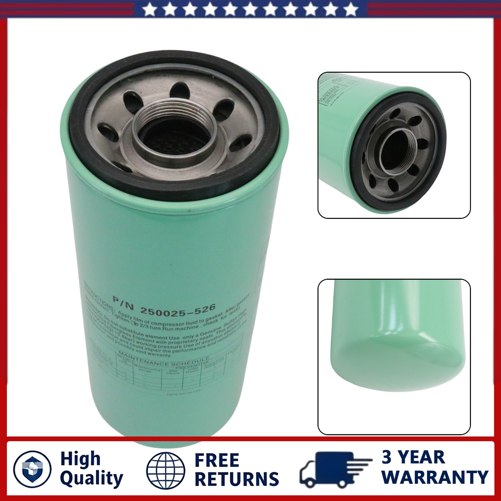 250025-526 Oil Filter for Sullair Air Compressors 250025526 Compressor Element